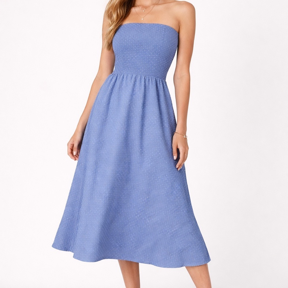 J. Crew Strapless Periwinkle Dress